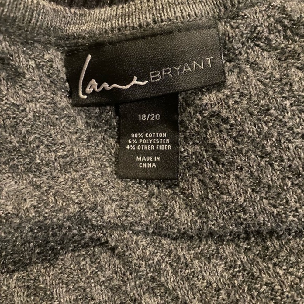 Lane Bryant Sweater Dress Size 18 20 Gray Long Sleeve Sparkle V-Neck Womens - Picture 4 of 7